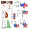 CookieCutter.com 7 Piece Patriotic Cookie Cutter Set Statue of Liberty, USA Map, Thunderbird, Flag, Star, Firework, Fire Cracker, USA